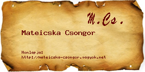 Mateicska Csongor névjegykártya